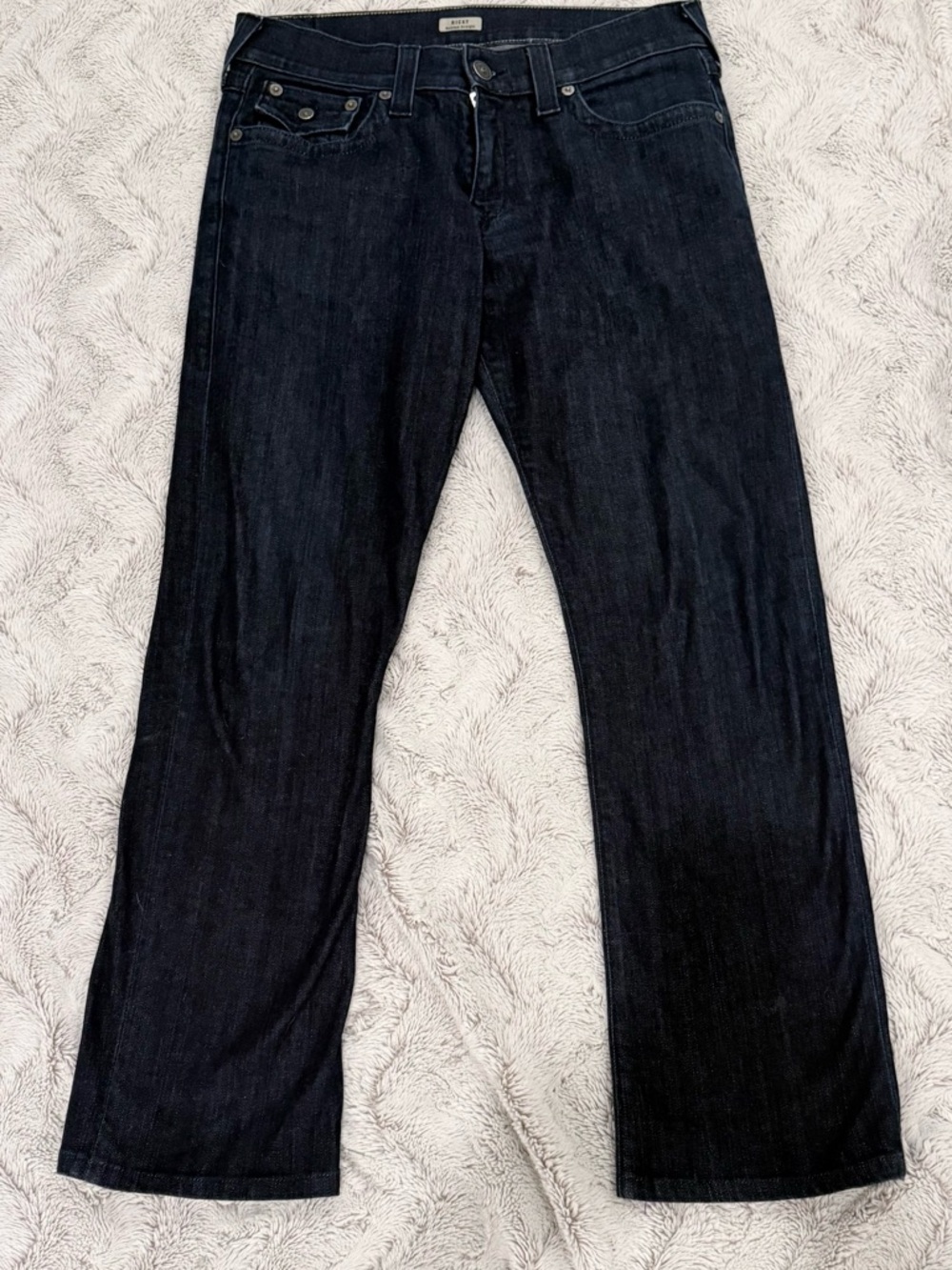 True Religion Ricky Relaxed Straight Men’s 33x30 Dark Wash Denim Jeans RN 112790